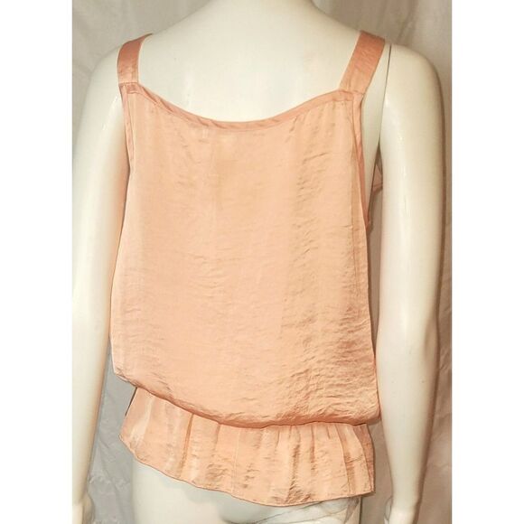 Kenar Peach Camisole Wide shoulder Bands, Ruffled Front and Elastic Waist - M - Picture 4 of 9